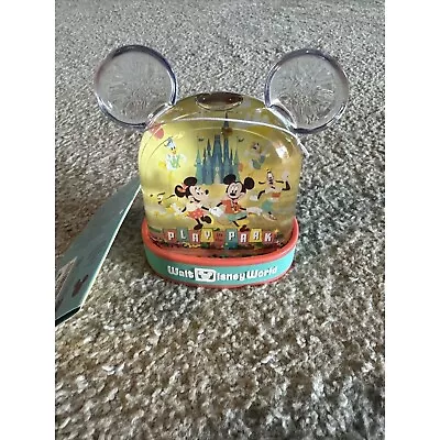 Disney Land Play In The Parks Mickey Icon Plastic Snow Globe Magic Kingdom • $32