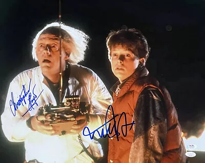 Michael J. Fox Chris Lloyd Signed 16x20 Back To The Future Remote Photo JSA PSA • $499