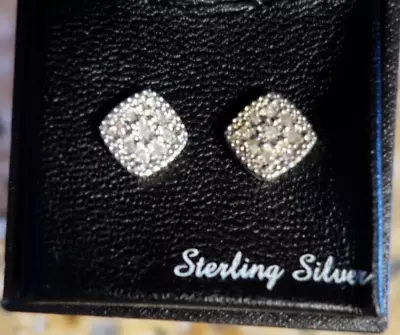 R.H. Macy & Co Fine Jewelry Bridge Earrings Sterling Silver Missing Back W/box • $14.99