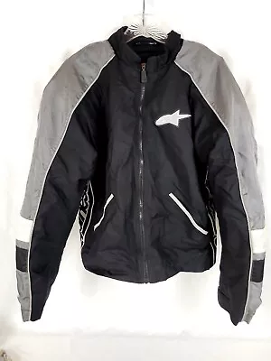 Alpinestars Mens Sz XL Black Canvas Motorcycle Jacket With Armor & Liner • $119.95