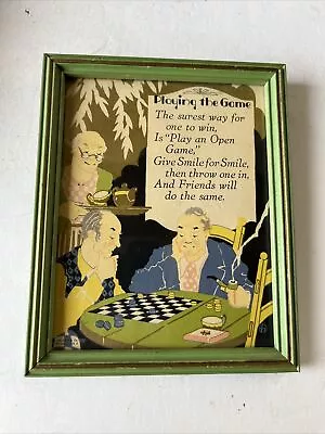 1930 Deco Art Publishing Co. Motto Poem Print  Playing The Game  Original Frame • $1.99