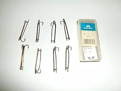 8 Vintage Size 4 Mustad 7904 Double Hooks Live Bait Safety Pin Fishing - NOS* • $14.99