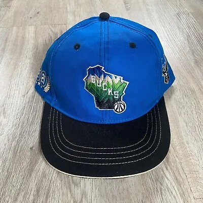 Milwaukee Bucks Hat Snapback NBA Basketball Blue Black Jrue Holiday Cap • $19.80