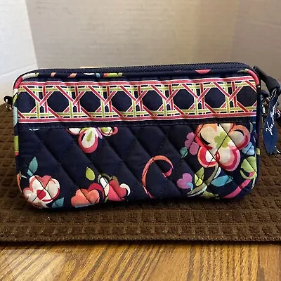 Vera Bradley Wristlet Ribbons Retired Wallet Navy Floral Multi Color NEW W/o Tag • $23