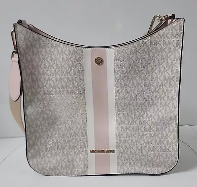 Michael Kors Briley Logo Messenger Bag Vanilla And Soft Pink Large • $49.99