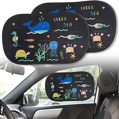 X2 Car Sunshade Cartoon Pattern Rear Side Window Cover Sun Shade For Baby Kids • $11.66