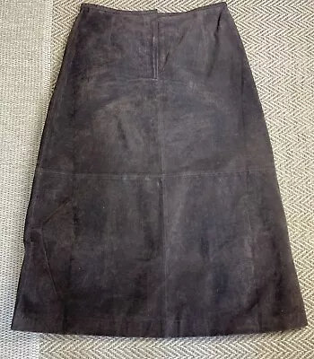 Vintage Bagatelle Suede Leather Maxi Skirt Size 16 Brown • $20