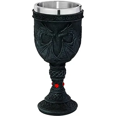 Medieval Dark-Night Dragon Goblet - Dungeons & Dragons Gifts Game Ideas Of Th... • $28.50