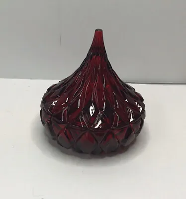 Hand Crafted RUBY RED CRYSTAL GLASS Candy  Kiss  Bowl Made By Shannon Ireland • $9