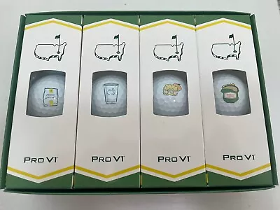 Masters Concessions Logo Titleist Pro V1s - SET OF 4 - One Of Each • $50