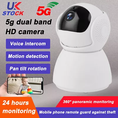 5G Dual Band WIFI HD 1080P IP Camera Outdoor Wireless CCTV PTZ Home IR 360° Cam • £18.69