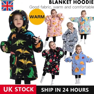 £15.68 • Buy Kids Boys Girls Hoodies Blanket Oversized Plush Fleece Soft Sweatshirt Hooded-UK