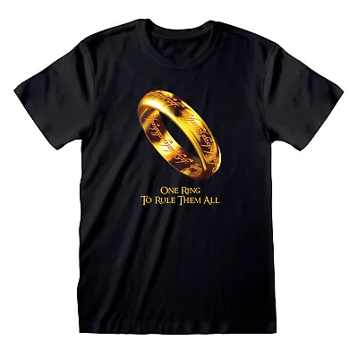 Lord Of The Rings - One Ring To Rule Them All Unisex Black T-Shirt L - K777z • £13.09
