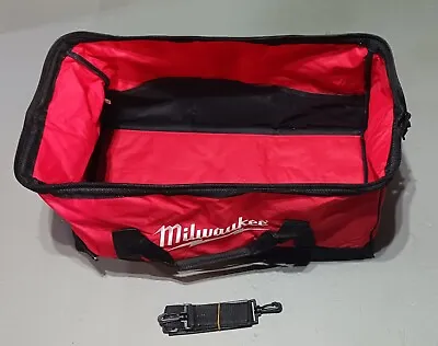Milwaukee Heavy Duty Canvas Drill Red & Black Tool Bag/Case Large M12-M18 Volt • $25.97