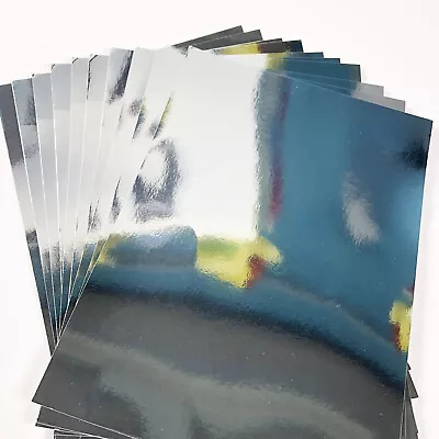 Silver Card 5 Sheets A4 Metallic Mirror Card Shiny Metallic Board 220gsm • £4.29