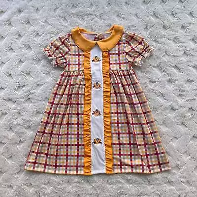 Thanksgiving Smocked Dress With Football Turkey Applique • $18