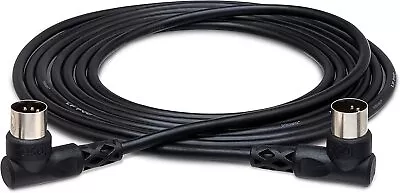 Hosa Technology Standard Right-Angle MIDI To Right-Angle MIDI Cable (3' Black) • $9.95