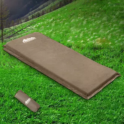 Weisshorn Self Inflating Mattress Camping Sleeping Mat Air Bed Single Coffee • $79.31