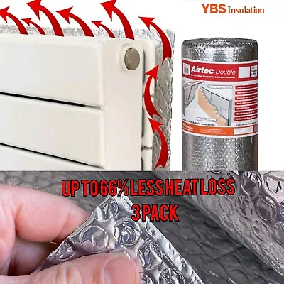 £14.99 • Buy Radiator Foil Reflector 3 Pack Triple Layer Insulation YBS Heat Energy
