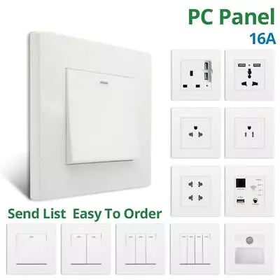 £14.78 • Buy Electrical Outlets Switches 1-4 Gang 1-3 Way Momentary AC Wall White PC Panel