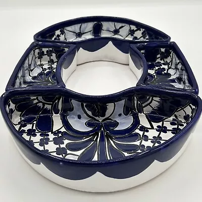 Blue & White Mexican Talavera Pottery Vegetable Condiments Serving Dishes 4 Pc. • $20