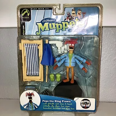 2003 Palisades Jim Henson Muppets Series 5 Pepe The King Prawn Action Figure New • $42.99