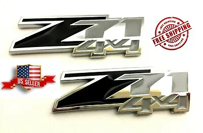 TWO Black Z71 4x4 Emblem Badge StickOn For Sierra Chevy Silverado Tahoe Suburban • $14.24