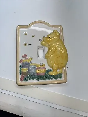 VTG Disney Classic Winnie The Pooh Ceramic Light Switch Plate Cover By Charpente • $18