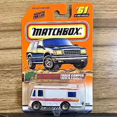 Matchbox #61 Truck Camper W/ 2000 Logo On Roof White New On Card • $3.99