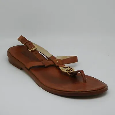 Michael Kors Sondra Footwear Leather Sandals Toe Post Thong Heel Strap Size 9 • $24.97