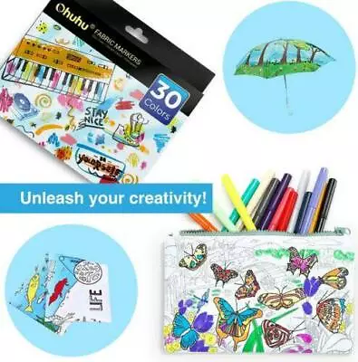 Product Fabric Markers Pen Ohuhu 30 Colors Permanent Fabric Paint Marker Pens • $29.99