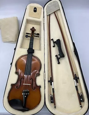 Cecilio CVN-300 3/4 Size Ebony Fitted Solid Wood Violin With Case Mint Cond • $109.95