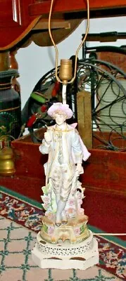 Antique Victorian Figural Table Lamp Man Holding Cup Victorian Clothing • $159.99