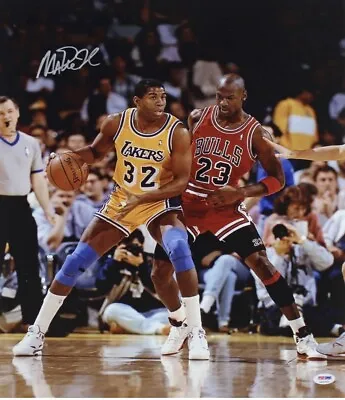 Magic Johnson Signed Lakers 16x20 Photo (PSA) • $200