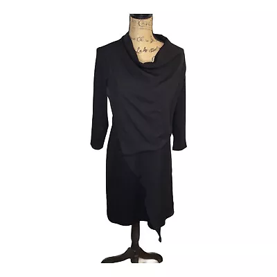 Simply Vera Wang Womens Pullover Cowl Neck Black Sheath Dress Sz Small • $13.76