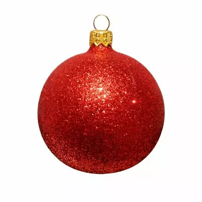 £3.49 • Buy Gisela Graham Christmas - Glass Bauble 7cm - Cherry Red/Glitter