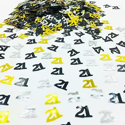 £2.49 • Buy Black Gold & Silver 21st Birthday Party Table Confetti Decorations Age Sprinkles