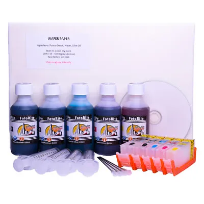 Edible Printer Ink Cartridge Kit For Canon Printers 500ml Inks Papers PG-570 • £38.99