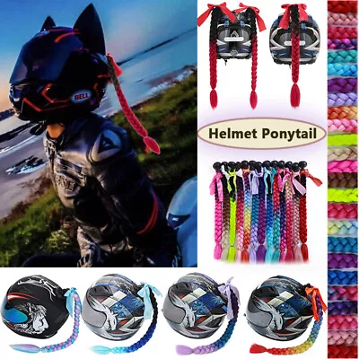 W/ Suction Cup Helmet Ponytail Hair Extension Pigtail Gradient Punk Braid Colors • $12.50