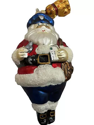 Dept 56 Postman Santa With Dog Blown Glass Christmas Ornament Mail Carrier Gift • $18.99