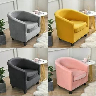 Suede Armchair Cover All Inclusive Tub Chair Slipcover Removable Elastic Covers • $39.83