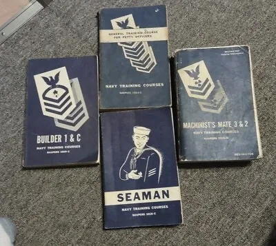 4 NAVY TRAINING COURSES  NAVPERS 1950's MachinistPetty OfficerBuilder Seaman • $19.99