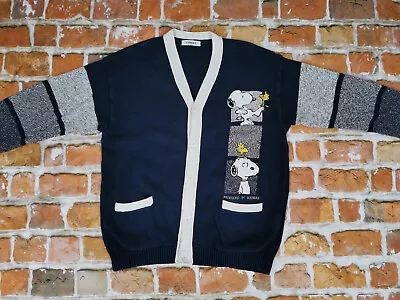 Iceberg Vintage Cardigan Peanuts Snoopy Woodstock Blue Size: L Rare • $227.94