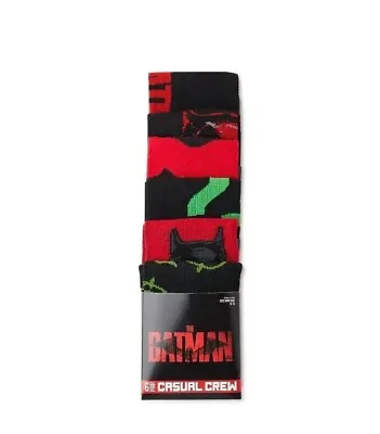 The Batman Mens Casual Crew Socks 6 Pack NWT New Shoe Size 8 -12 Unisex DC • $10.50