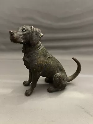 Vintage Antique Bronze Labrador Dog  Sculpture Statue Miniature • $325