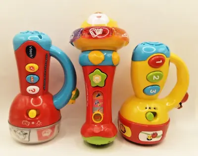 Vtech Zoo Jamz Microphone & 2 Spin And Learn Color Flashlights Lot Of 3 • $19.99