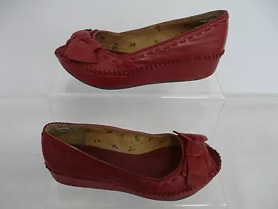 London Rebel PLATFORM WEDGE Sandals/shoes Red Size 4/37 | Thames Hospice • £10