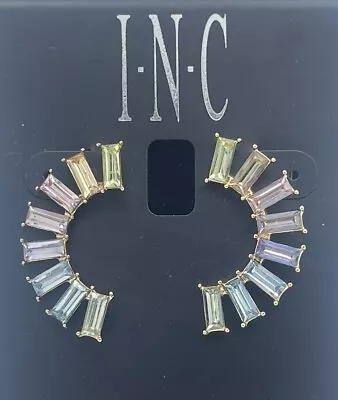 INC International Concepts Half Circle Pastel Crystal Earrings New • $18