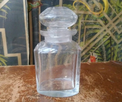 £8 • Buy Antique Victorian Chemist Apothecary Glass Faceted Stopper Jar Bottle