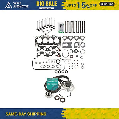 Head Gasket Set Valves Timing Belt Kit Fit 92-95 Honda Civic D15B1 D15B7 D16A6 • $106.95